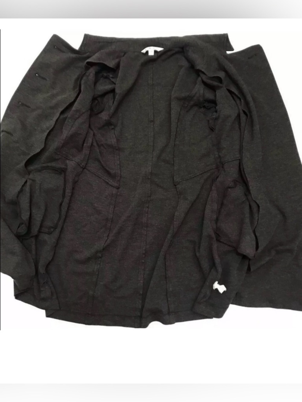 CAbi Ponte Knit Double Breasted Trench Pea Coat XS Dark Grey Charcoal Casablanca - Picture 8 of 16